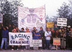 The Raging Grannies protesting logging in Clayoquot Sound, 1993. WCWC