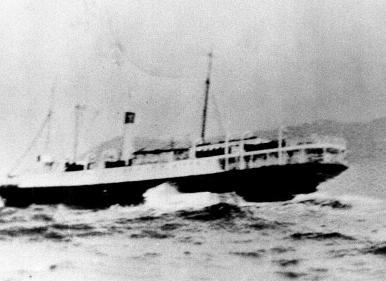 Blurry photo of The Princess Maquinna in rough weather.
