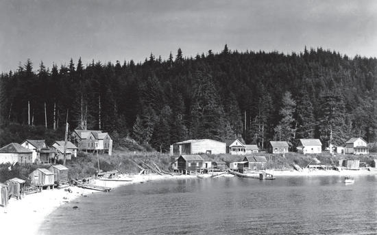 A small village on a beach