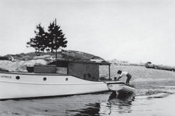 The Caprice stopped next to shore