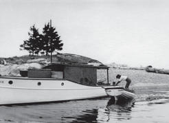 Caprice at anchor.