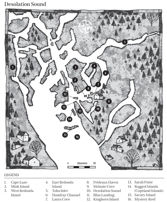 A map of Desolation Sound