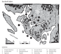 A map of Sechelt Inlet