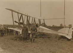 A postcard of Paul Beanlands (right) when he returned to his school. Courtesy of Bill Howson