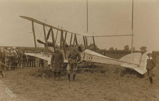 A postcard of Paul Beanlands (right) when he returned to his school.