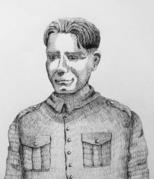 A pencil portrait of Joseph Buchan