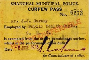 Shanghai Municipal Police curfew pass
