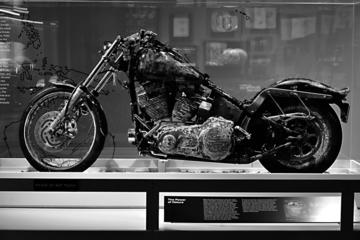 Following the 2011 earthquake in Japan and the subsequent tsunami, this motorcycle came ashore on Haida Gwaii, inside a container. When contacted, the owner chose to donate the motorbike to the Harley-Davidson Museum in Milwaukee, Wisconsin.