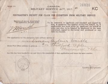 Conscription Exemption Notice