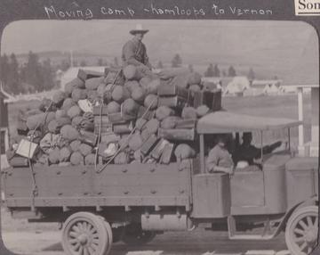 Troops transfer a mountain of gear from Kamloops to training camp at Vernon.