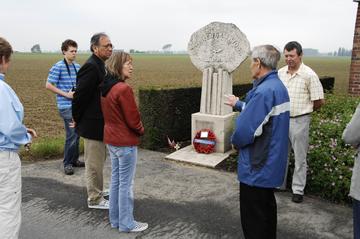 Jack Patten at Kitchener’s Wood memorial in Belgium with Lieutenant-Governor Stephen Point
