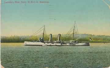 HMCS Rainbow leaving Portsmouth for Canada