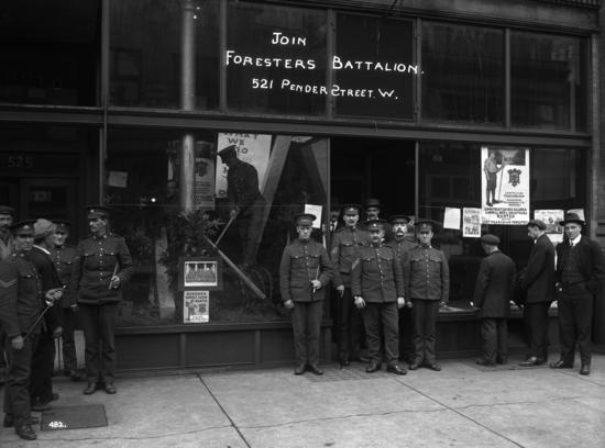 Recruiting office of the 242nd Battalion Foresters