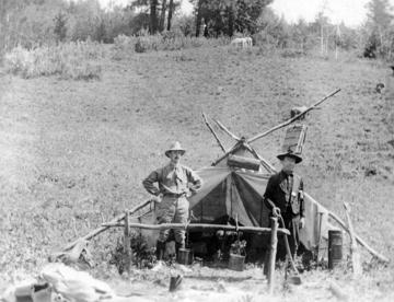 John Davidson and J.A. Teit in camp at Botanie Valley