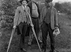When the Depression hit, hundreds of thousands of Canadians were thrown out of work. Jungle camps became home to many unemployed with nowhere else to go. These three men found space in a camp near the Vancouver city dump.  W.J. Moore photo, City of Vancouver Archives, RE N8.2.