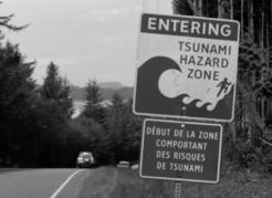The threat of tsunamis around the Pacific Rim’s Ring of Fire has led communities like Tofino to establish detailed emergency response plans, including sirens near beaches to warn of potential threats. Signs identify hazard zones and evacuation routes to follow in the event of a tsunami alert. Ian Kennedy photo