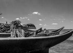 Traditional Indigenous canoes at Ambleside Beach, near the entrance to Vancouver&#160;Harbour. Michael&#160;Wheatley/AllCanadaPhotos.com